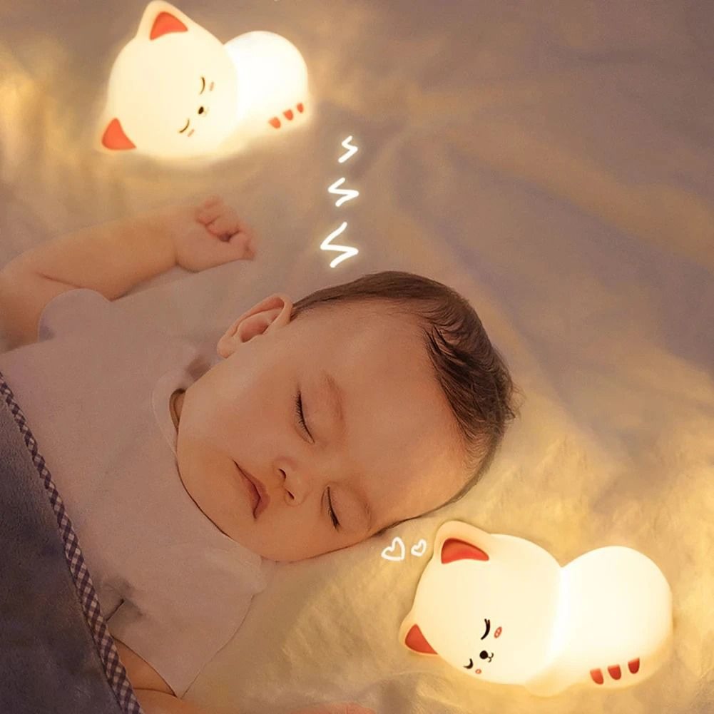USB Rechargeable Silicone cat LED Night Light RiwayatbyRida