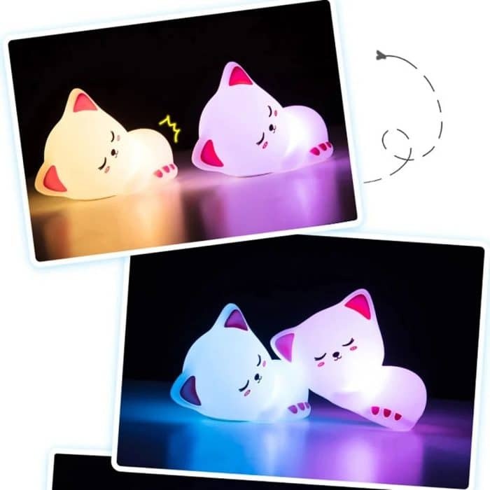 USB Rechargeable Silicone cat LED Night Light RiwayatbyRida