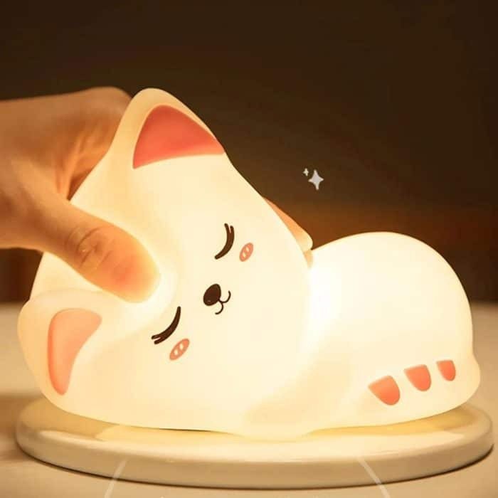 USB Rechargeable Silicone cat LED Night Light RiwayatbyRida