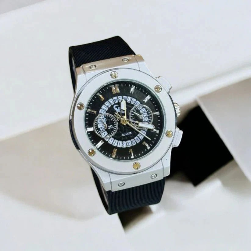 Hublot Classic Fusion Men’s Quartz Watch – Stainless Steel Case with Black Leather Strap RiwayatbyRida