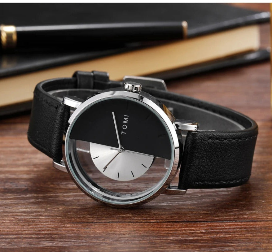 Affordable Luxury Men’s Watch in Pakistan – Tomi Black Leather
